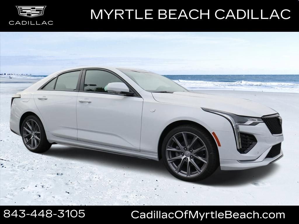 2026 Cadillac CT4 Sport in Summit White — front three-quarter view