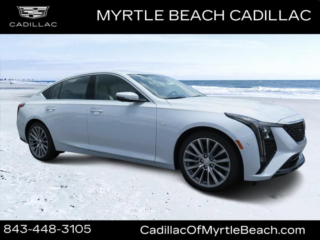 2026 Cadillac CT5 Premium Luxury in Vibrant White Tricoat — front three-quarter view