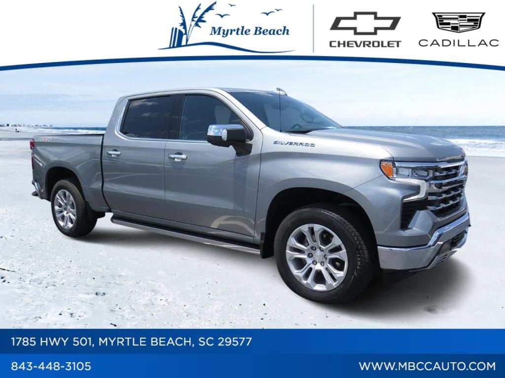 2023 Chevrolet Silverado 1500 LTZ in Sterling Gray Metallic — front three-quarter view