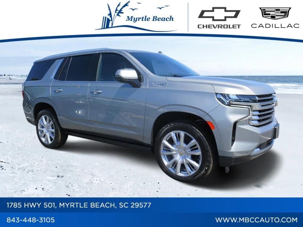 2024 Chevrolet Tahoe High Country in Sterling Gray Metallic — front three-quarter view