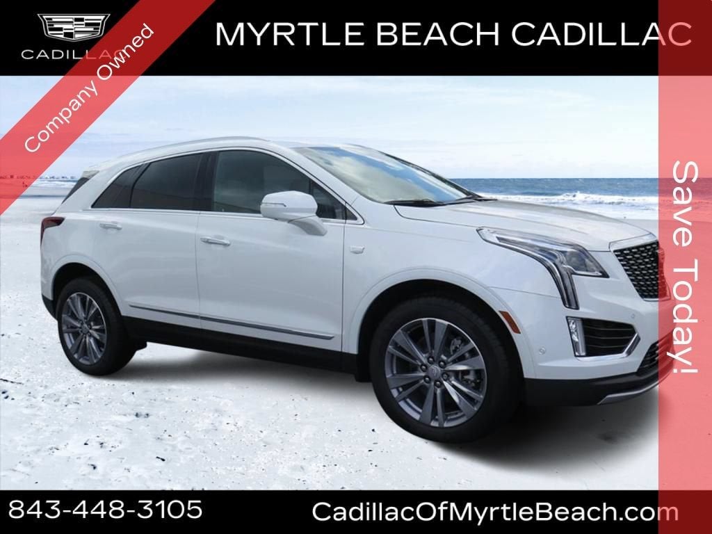 2026 Cadillac XT5 Premium Luxury in Crystal White Tricoat — front three-quarter view