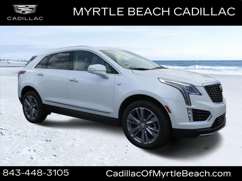 2026 Cadillac XT5 Premium Luxury in Crystal White Tricoat — front three-quarter view