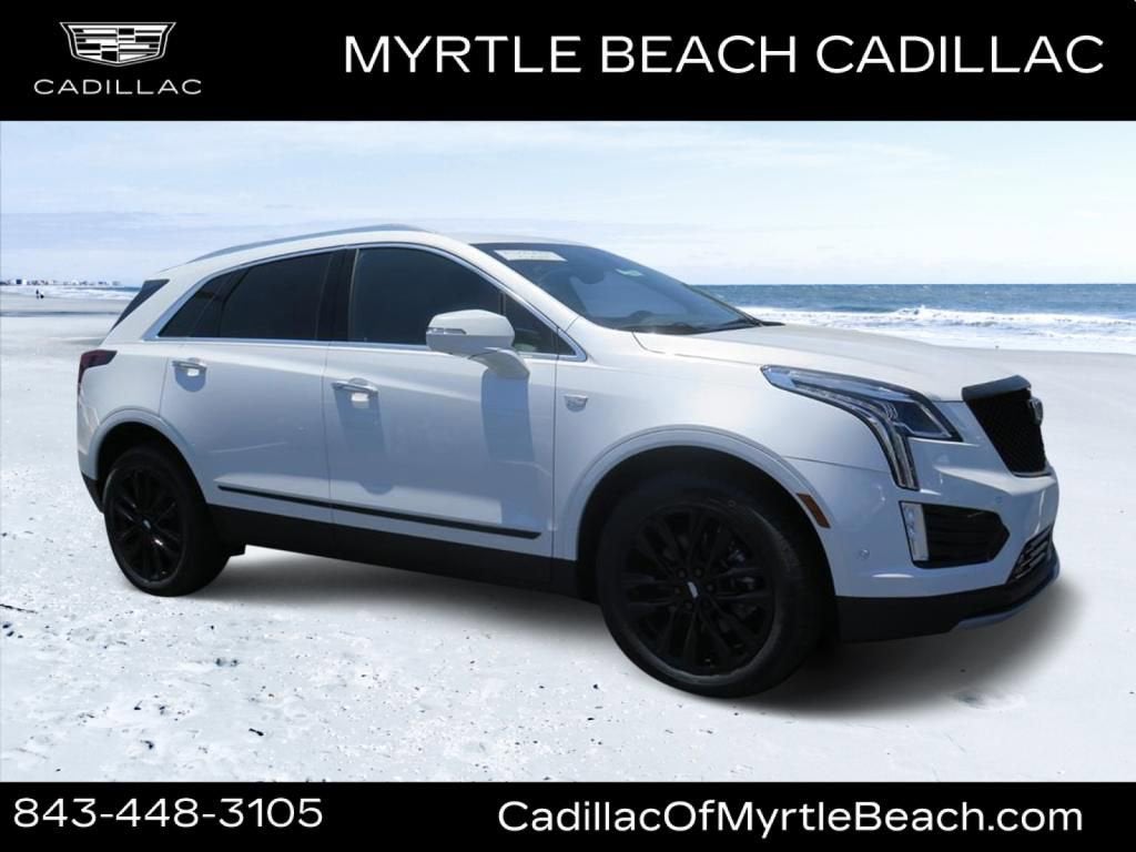 2026 Cadillac XT5 Premium Luxury in Crystal White Tricoat — front three-quarter view