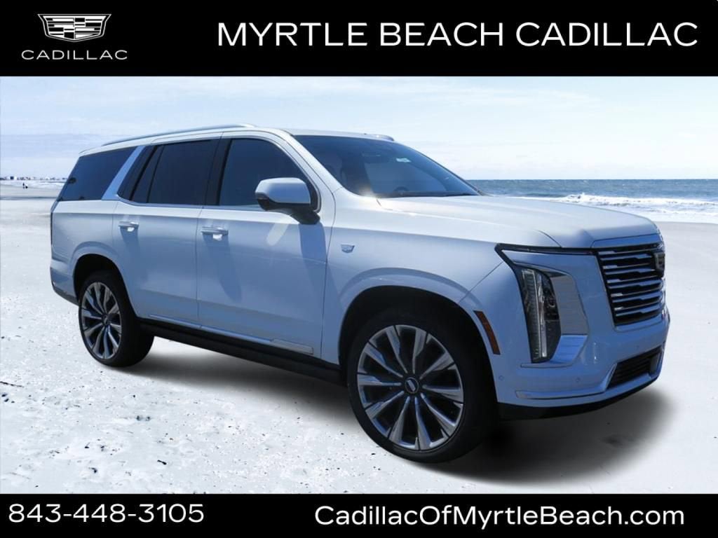 2026 Cadillac Escalade Platinum Luxury in Vibrant White Tricoat — front three-quarter view