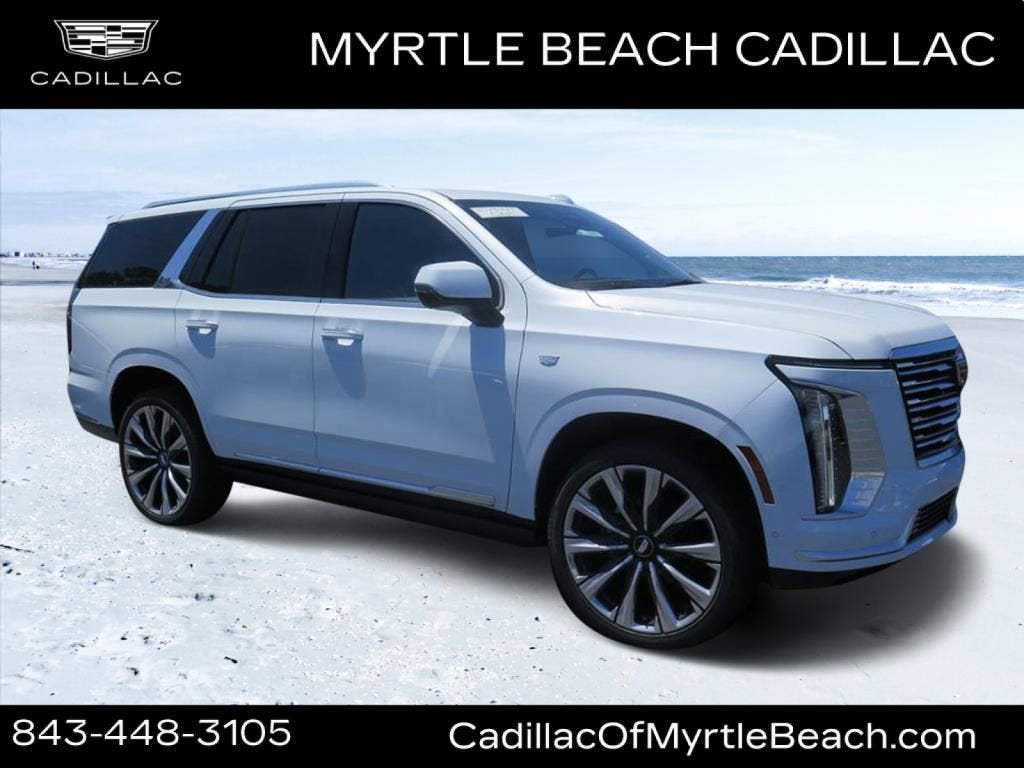 2026 Cadillac Escalade Platinum Luxury in Vibrant White Tricoat — front three-quarter view