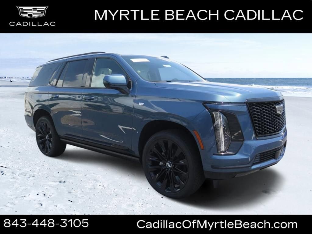 2026 Cadillac Escalade Platinum Sport in Deep Sea Metallic — front three-quarter view