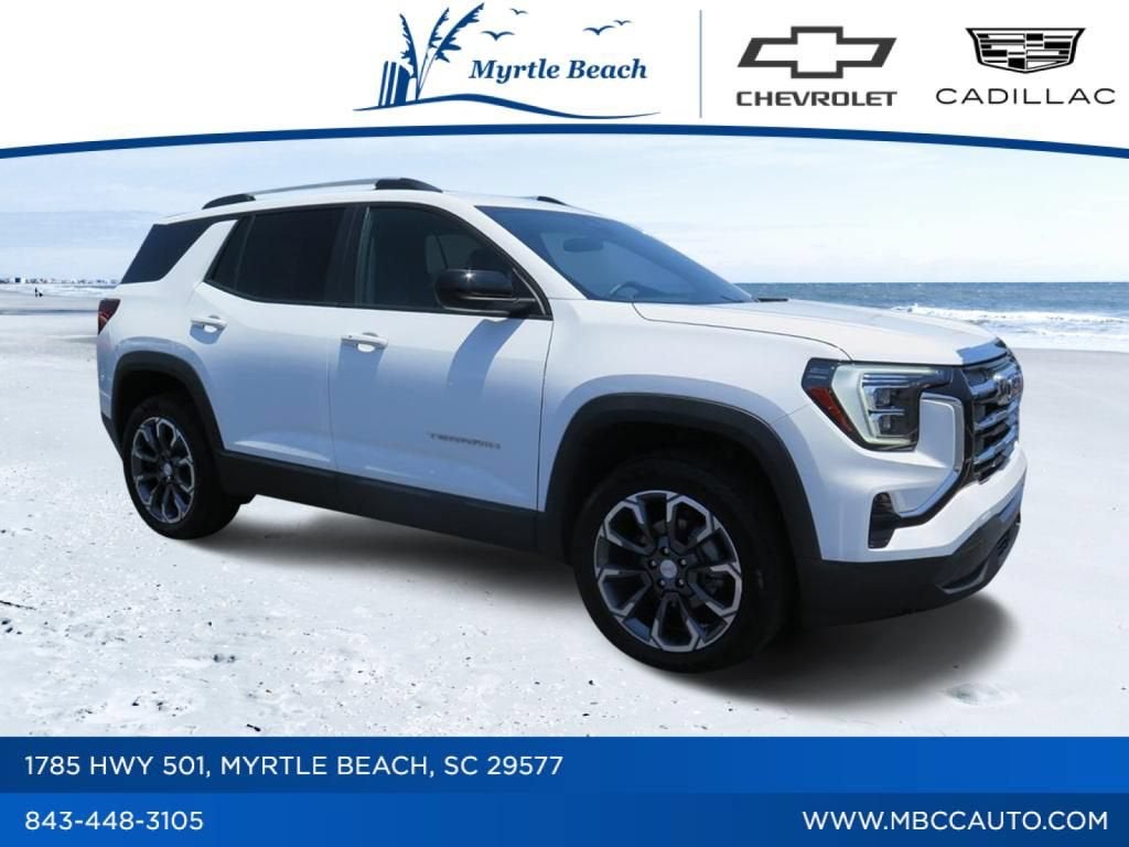 2025 GMC Terrain Elevation in Summit White — front three-quarter view