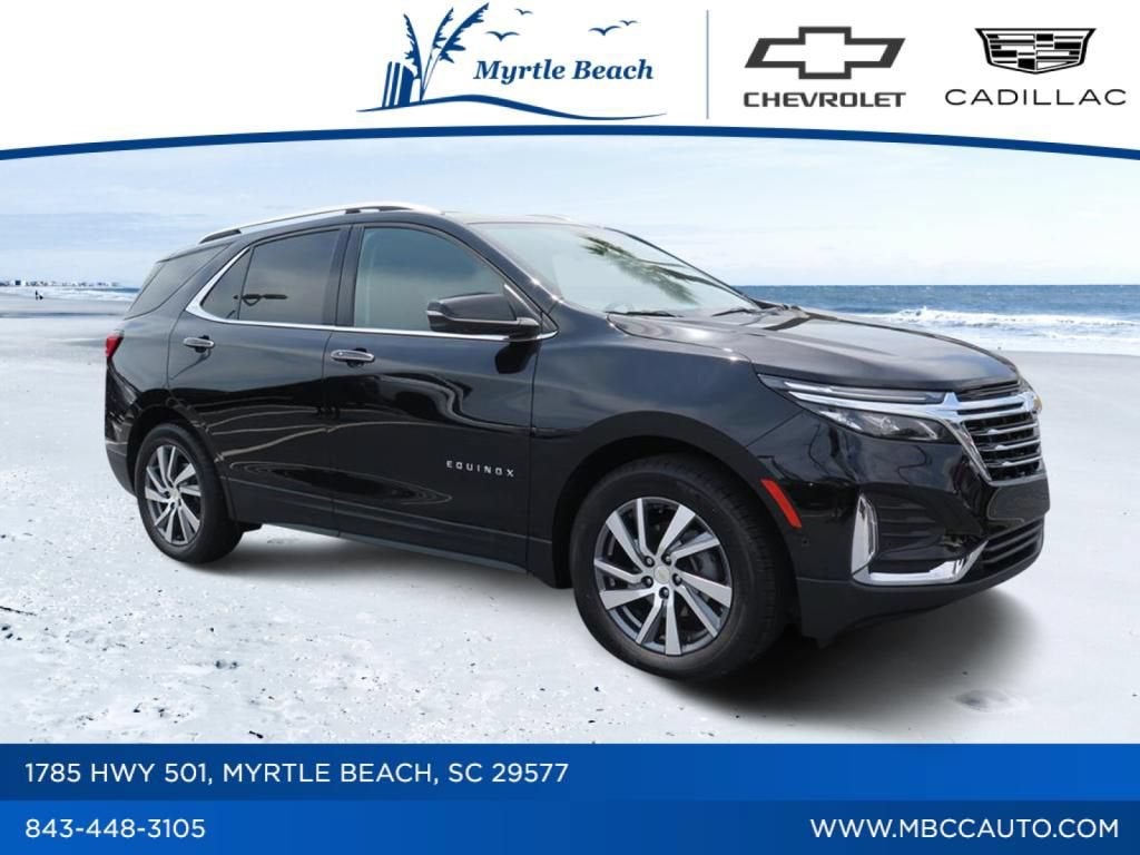 2024 Chevrolet Equinox Premier in Mosaic Black Metallic — front three-quarter view